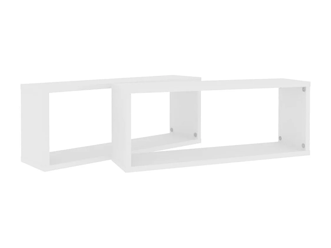 Étagères murales cube 2 pcs Blanc 60x15x23 cm Bois d’ingénierie