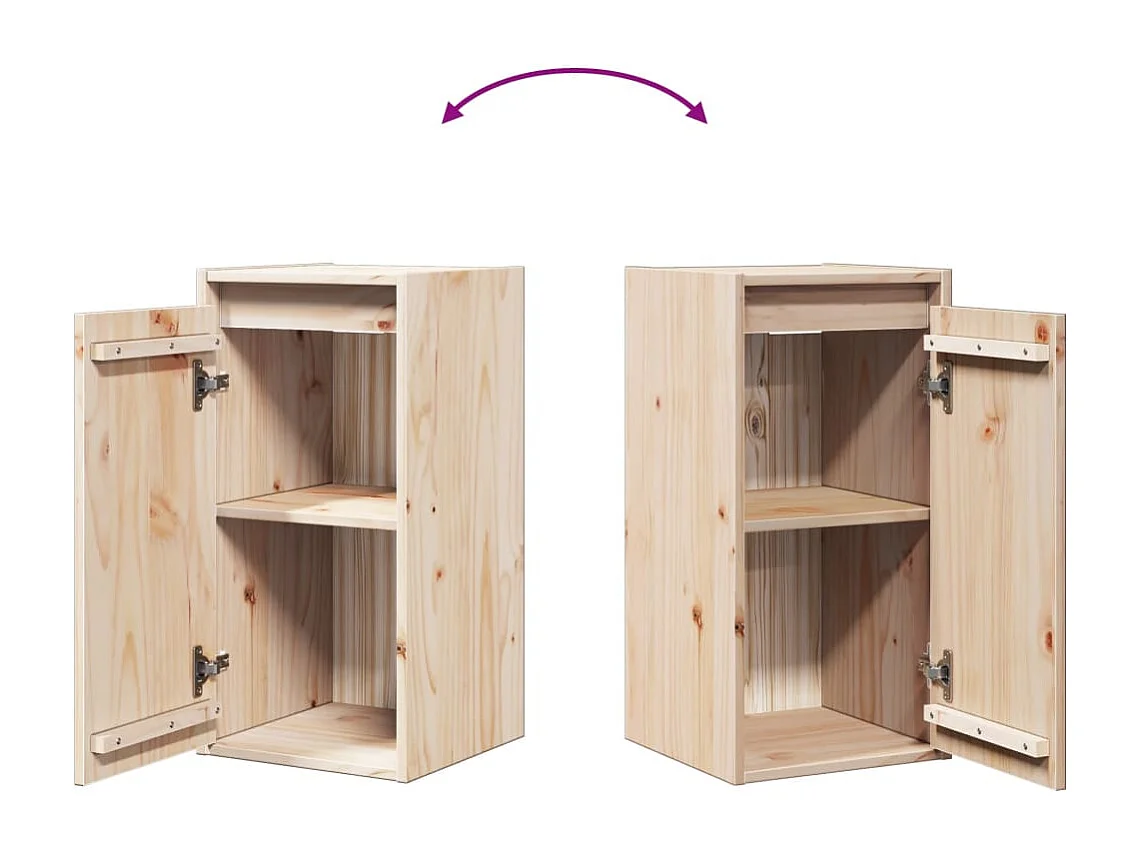 Wandkasten 2 stuks 30x30x60 cm Massief grenenhout