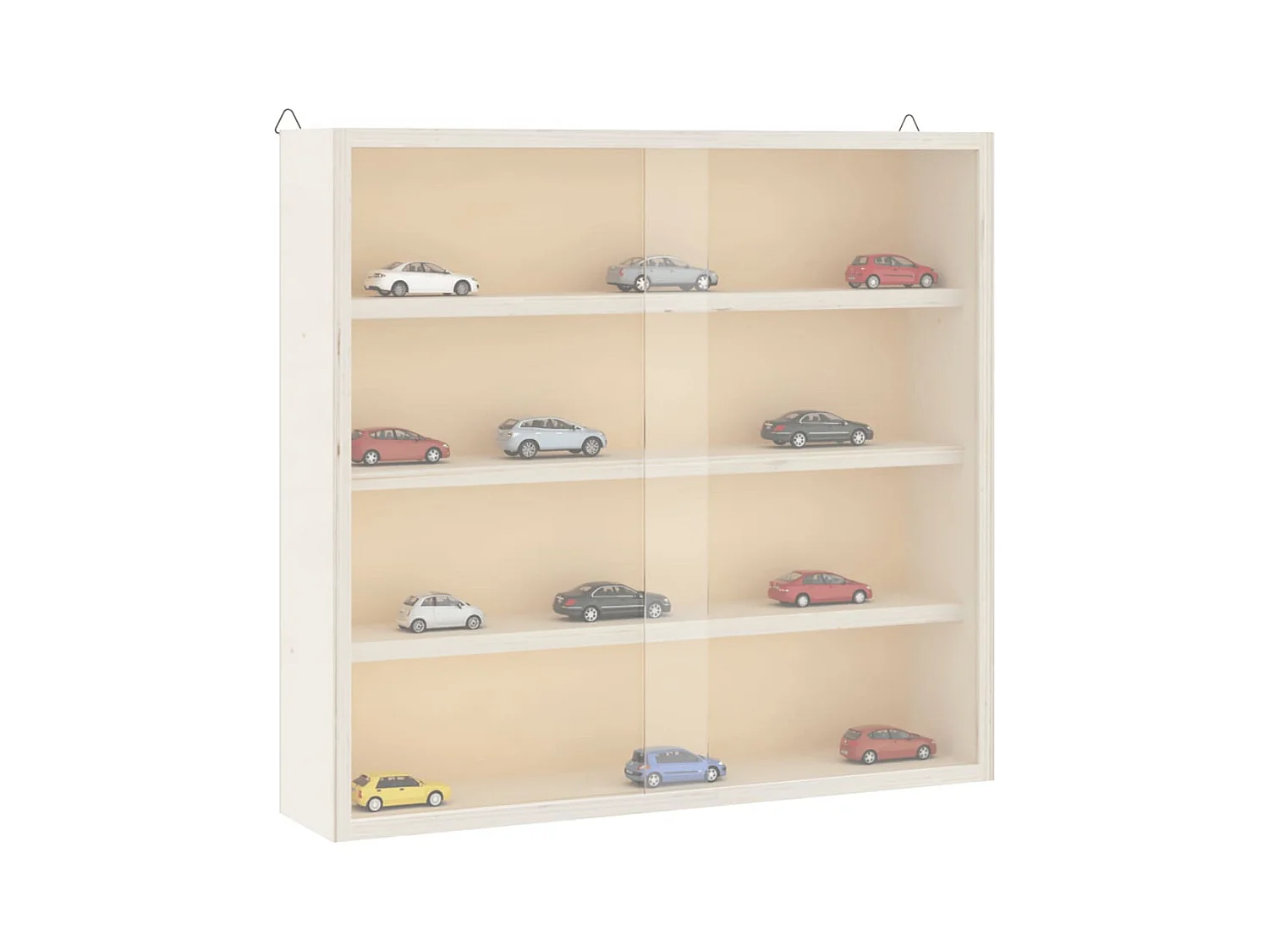 Houten collectie vitrine met deuren 40x8,5x37cm