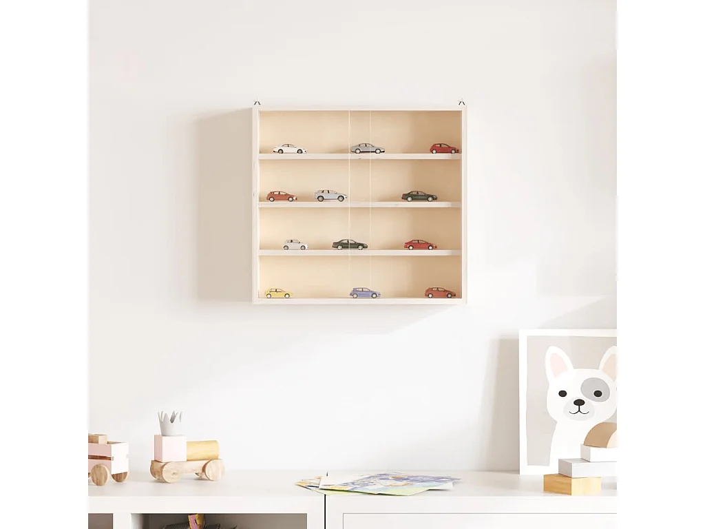 Vitrina de colección de madera con puertas 40x8,5x37cm