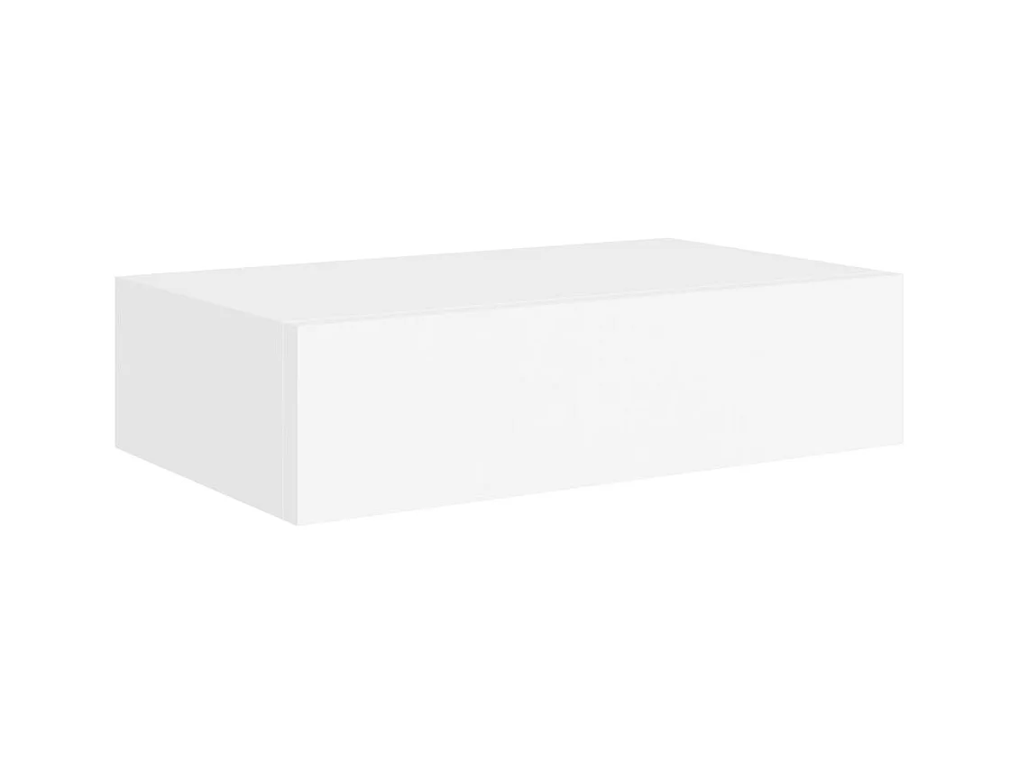 Mensola a cassetto da parete Bianco 40x23,5x10 cm MDF