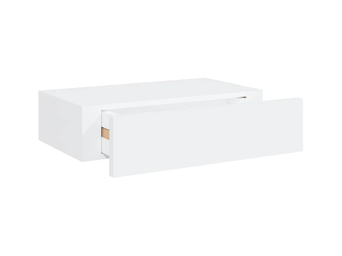Mensola a cassetto da parete Bianco 40x23,5x10 cm MDF