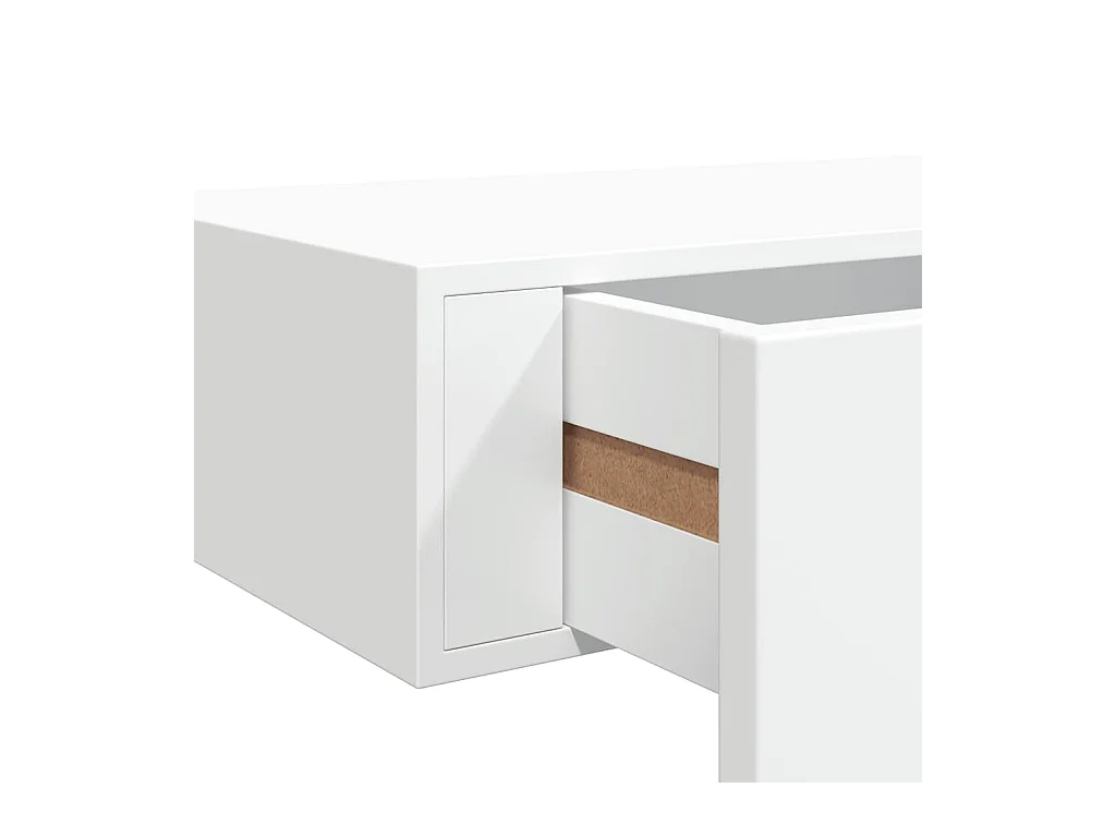 Mensola a cassetto da parete Bianco 40x23,5x10 cm MDF