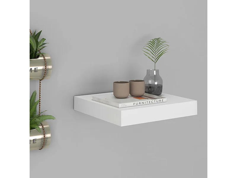 Witte zwevende wandplank 23x23,5x3,8 cm MDF