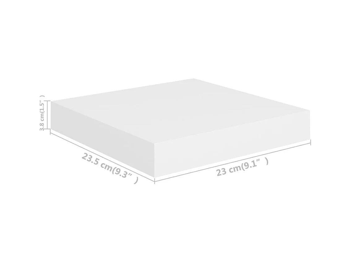 Étagère flottante murale blanc 23x23,5x3,8 cm MDF