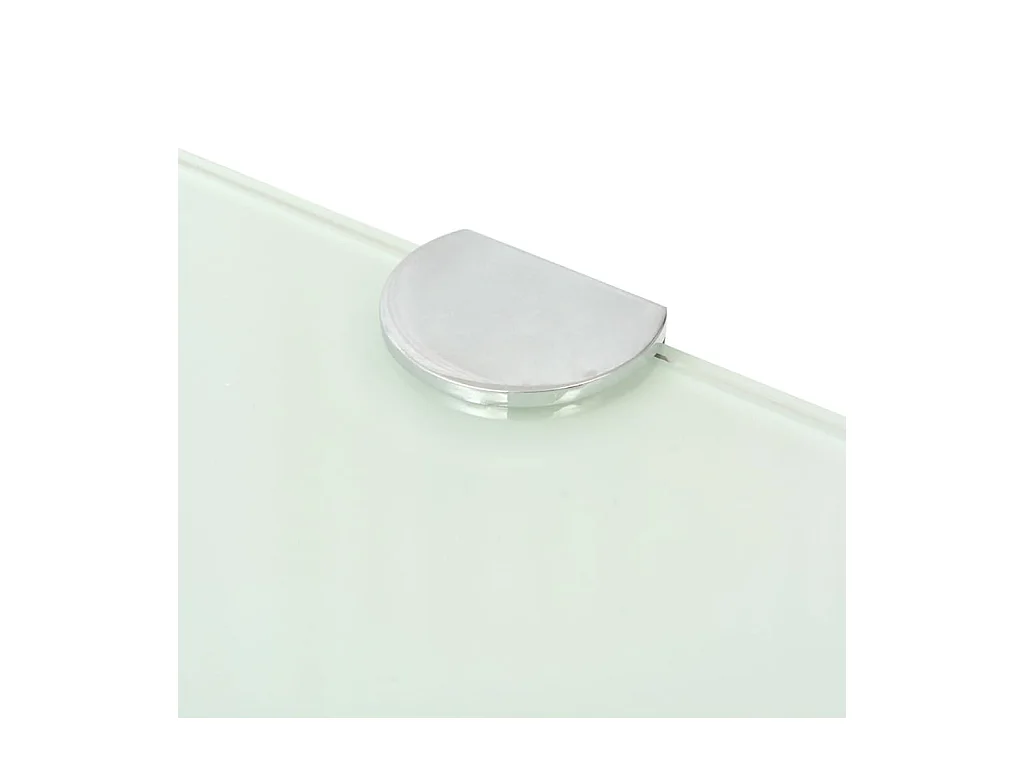 Mensole angolari 2 pz e staffe cromate Vetro bianco 45x45 cm