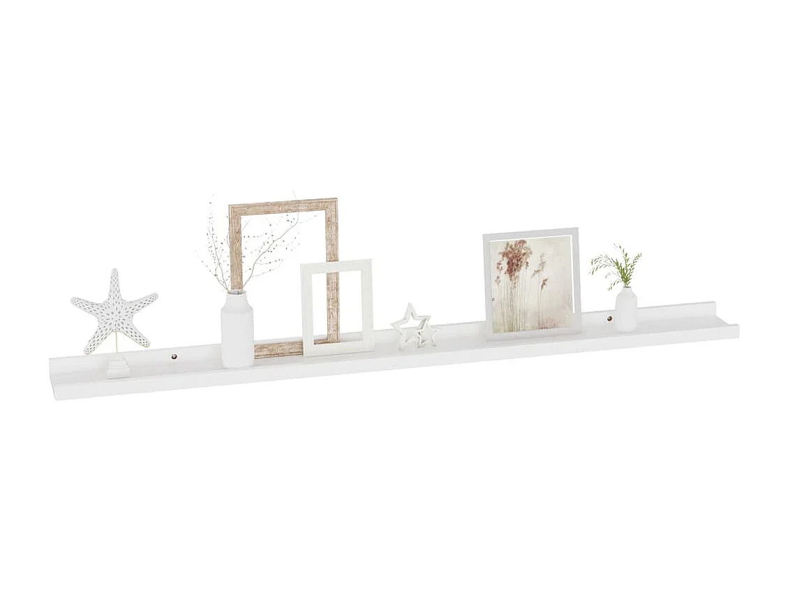 Mensole da parete 4 pz Bianco 100x9x3 cm