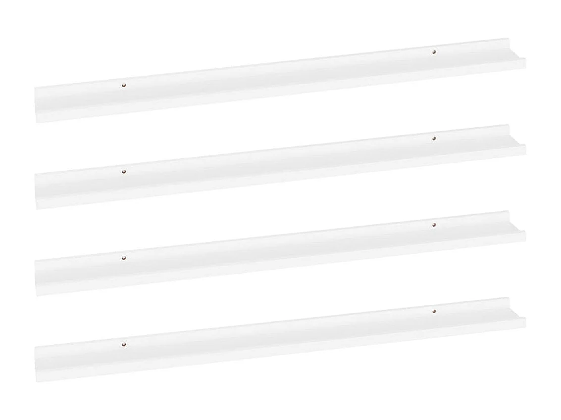 Étagères murales 4 pcs Blanc 100x9x3 cm