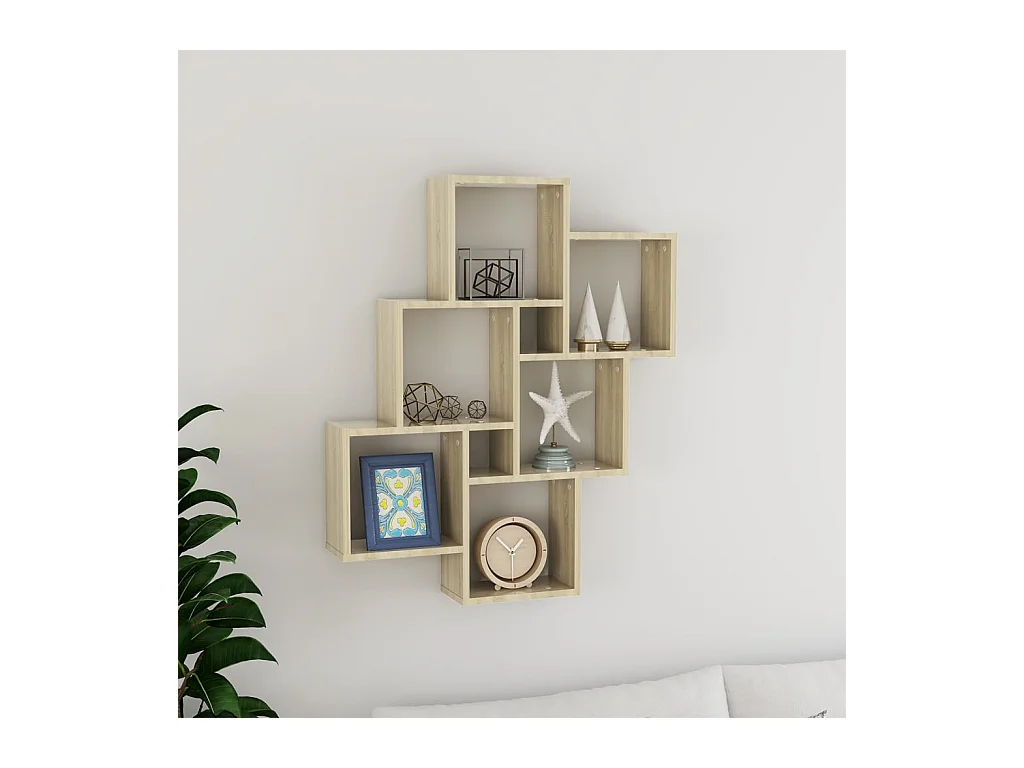 Étagère murale cube Chêne sonoma 78x15x93 cm Bois d’ingénierie