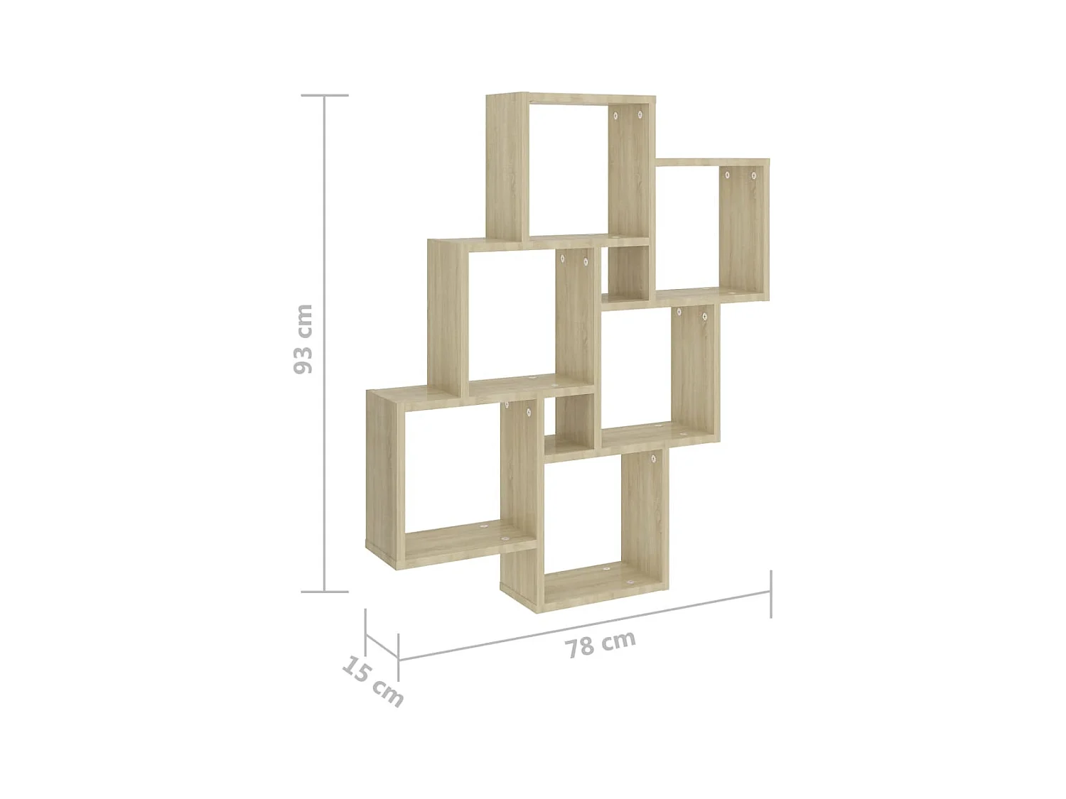 Étagère murale cube Chêne sonoma 78x15x93 cm Bois d’ingénierie