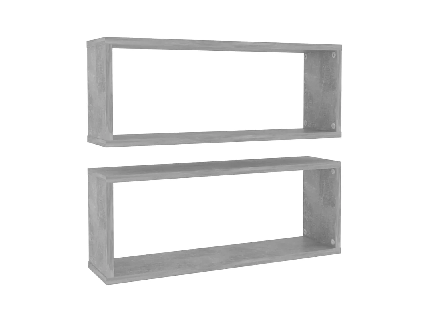 Étagères murales cube 2 pcs Gris béton Bois d’ingénierie