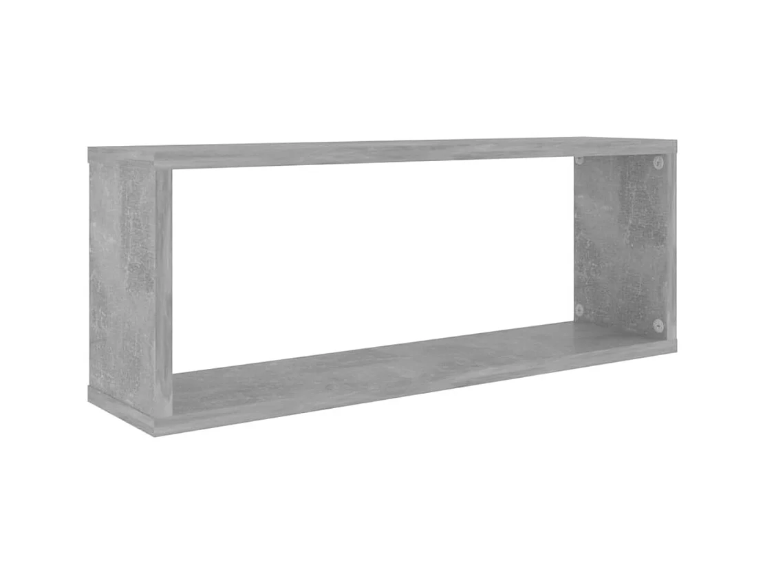 Étagères murales cube 2 pcs Gris béton Bois d’ingénierie