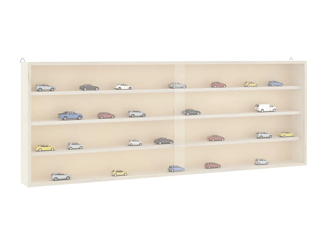 Vitrine de collection en bois avec portes 100x8,5x37 cm