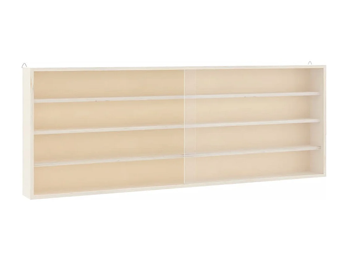 Vitrine de collection en bois avec portes 100x8,5x37 cm
