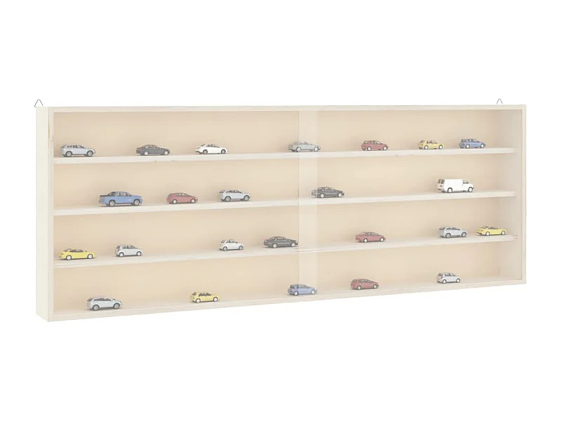 Vitrine de collection en bois avec portes 100x8,5x37 cm