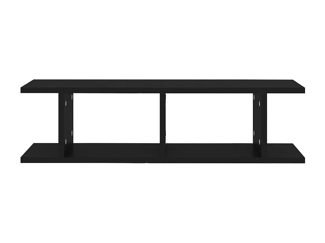 Wandregale 2 Stk. Schwarz 75x18x20 cm Holzwerkstoff