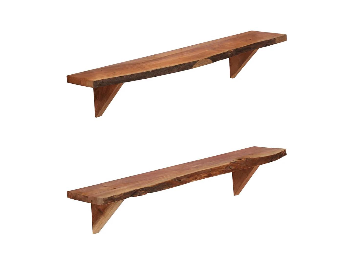 Wandplanken 2 stuks 90x20x18 cm Massief acaciahout