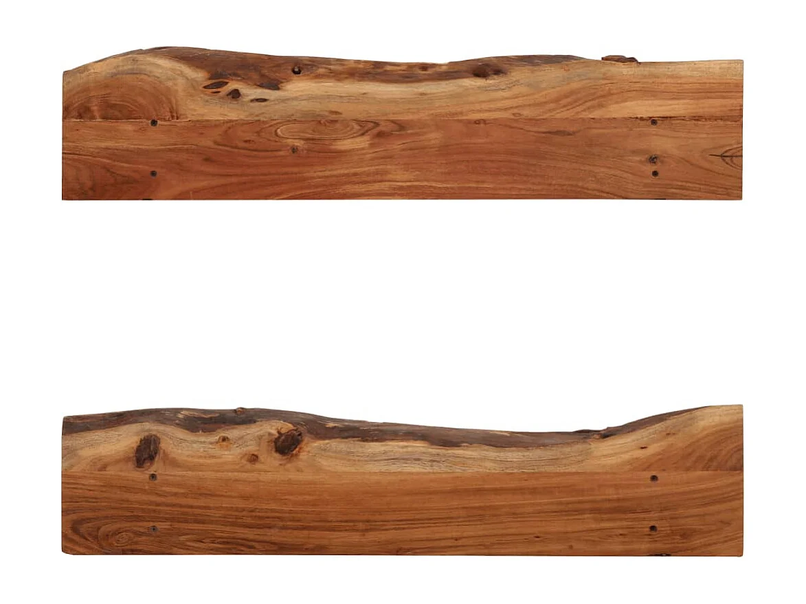 Étagères murales 2 pcs 90x20x18 cm Bois d'acacia massif