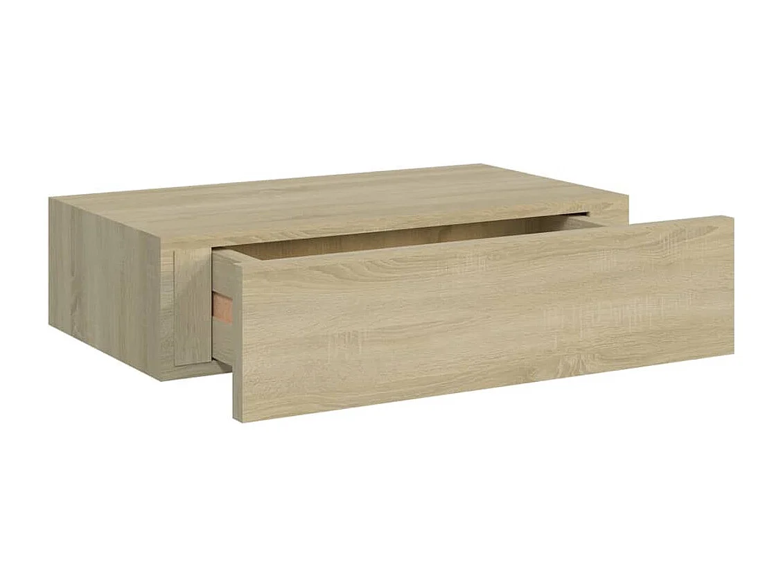 Étagère à tiroir murale chêne 40x23,5x10 cm MDF