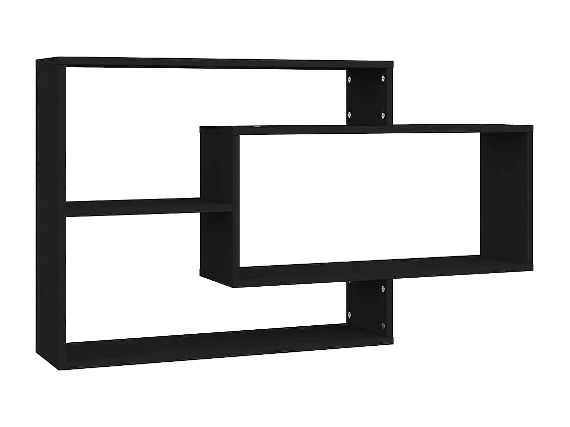 Mensole da parete nere 104x20x58,5 cm Legno ingegnerizzato