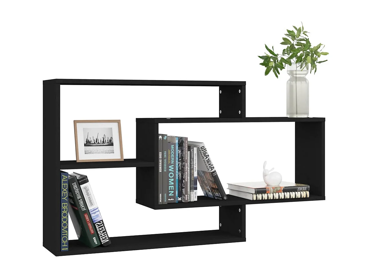 Étagères murales noir 104x20x58,5 cm Bois d'ingénierie