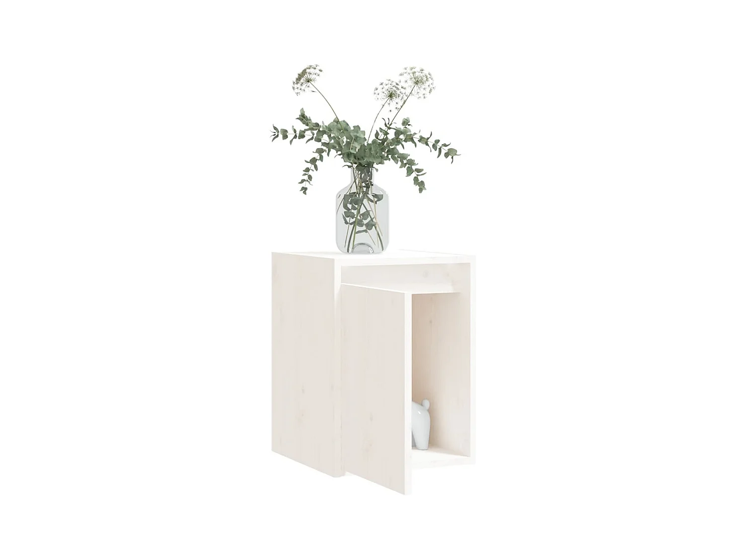 Pensili 2 pz Bianco 30x30x40 cm Legno massello di pino