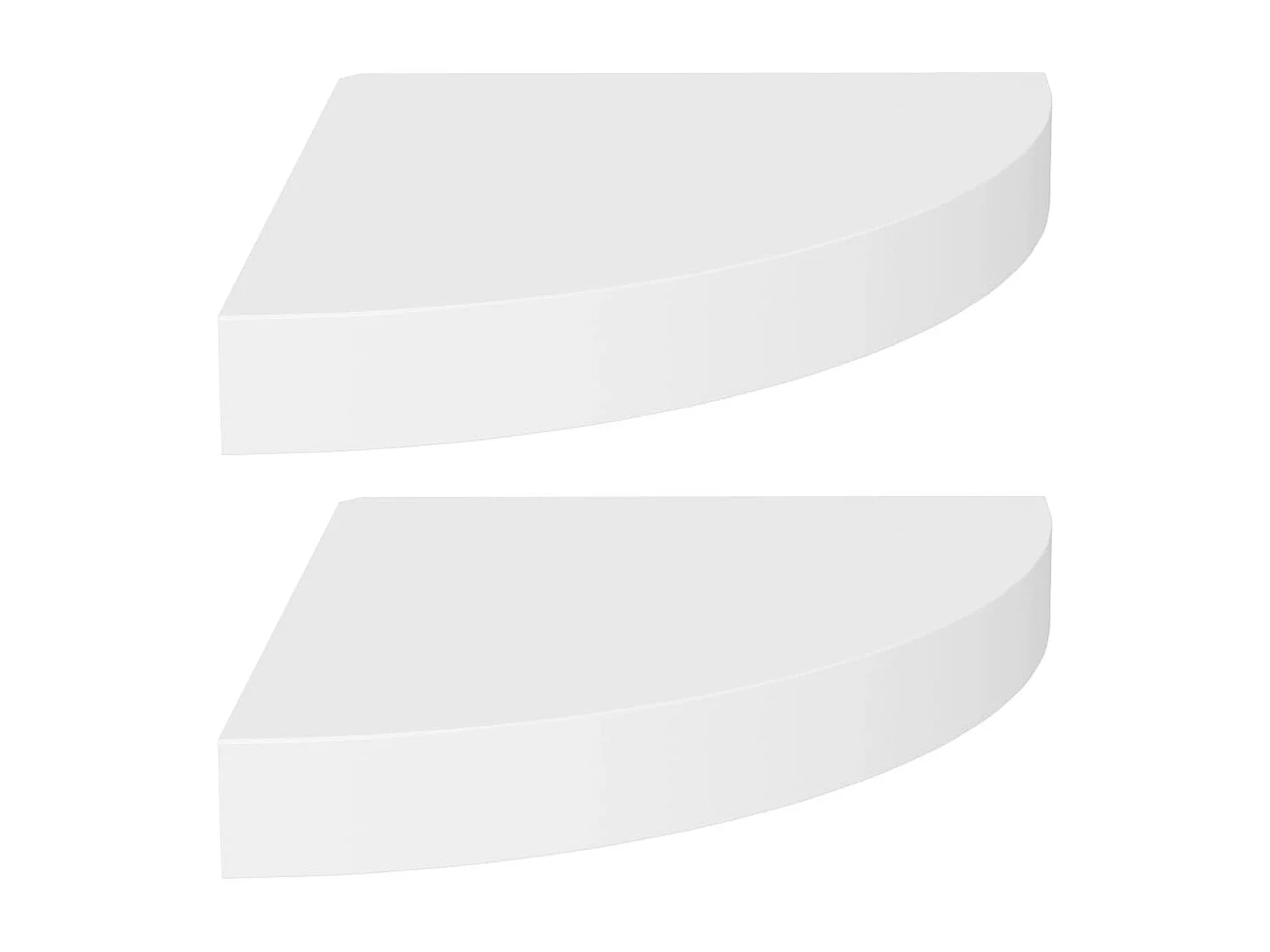 Mensole angolari sospese 2 pezzi bianche 25x25x3,8 cm MDF