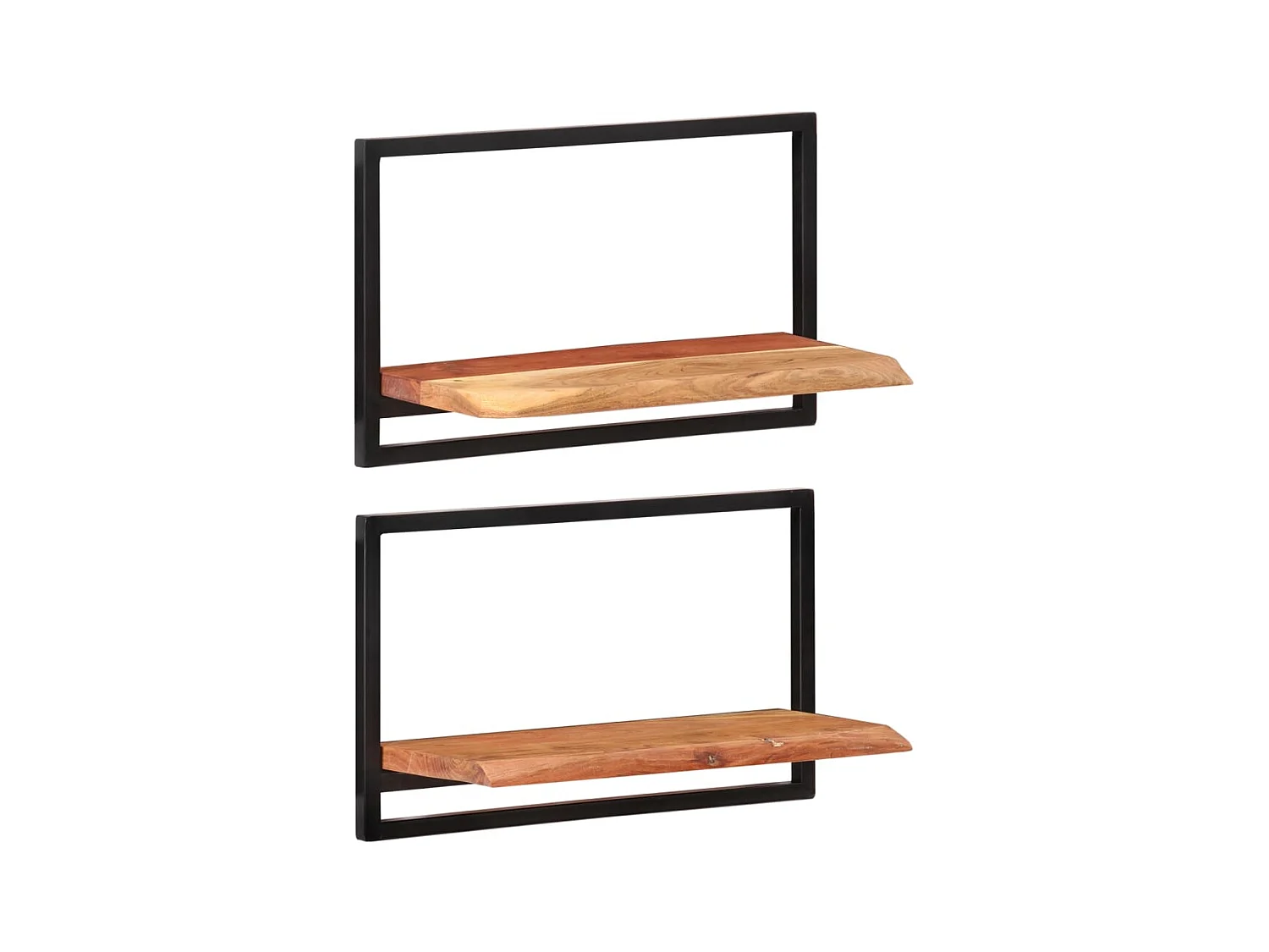 Étagères murales 2 pcs 60x25x35 cm Bois d'acacia et acier