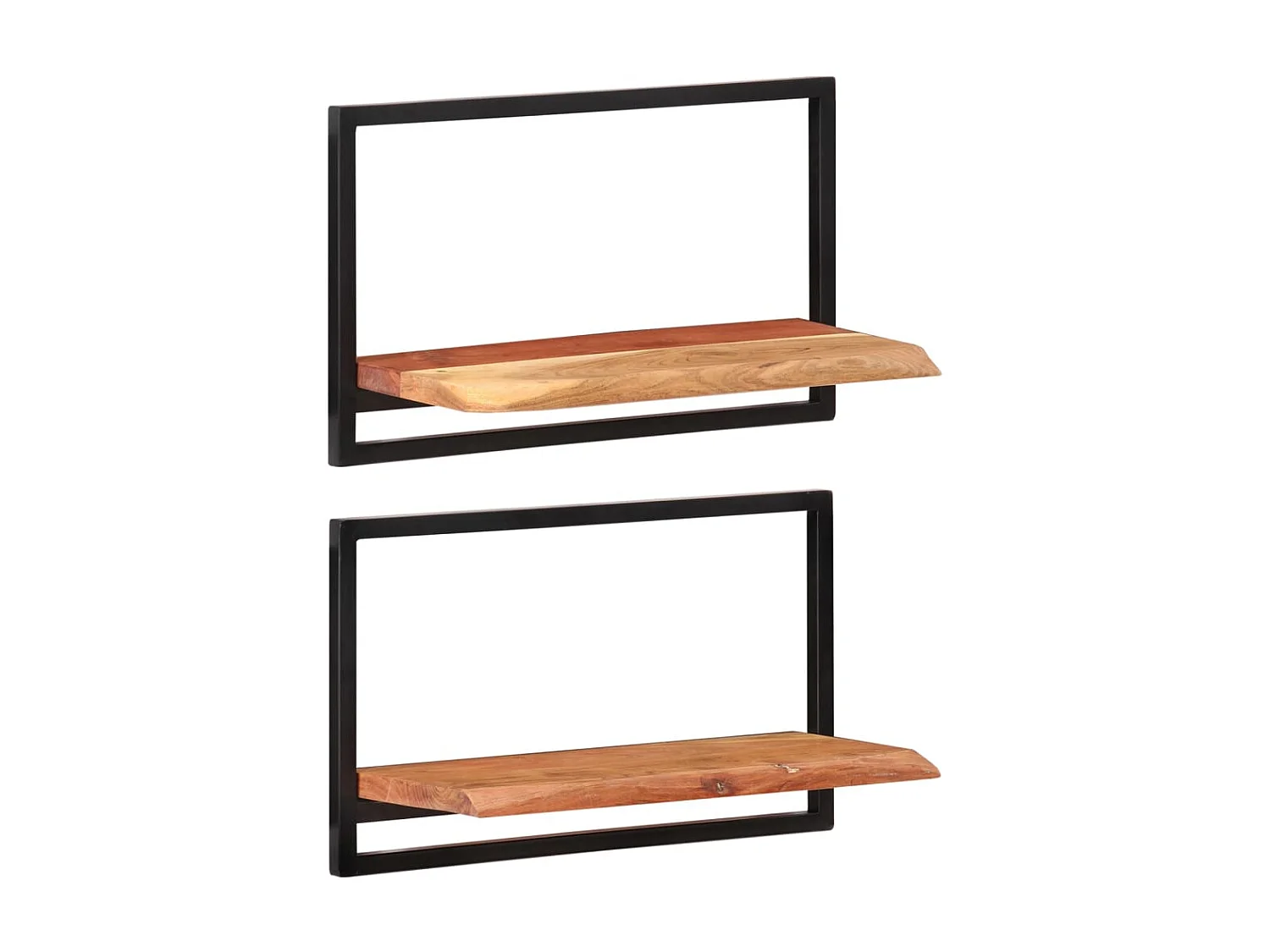 Étagères murales 2 pcs 60x25x35 cm Bois d'acacia et acier