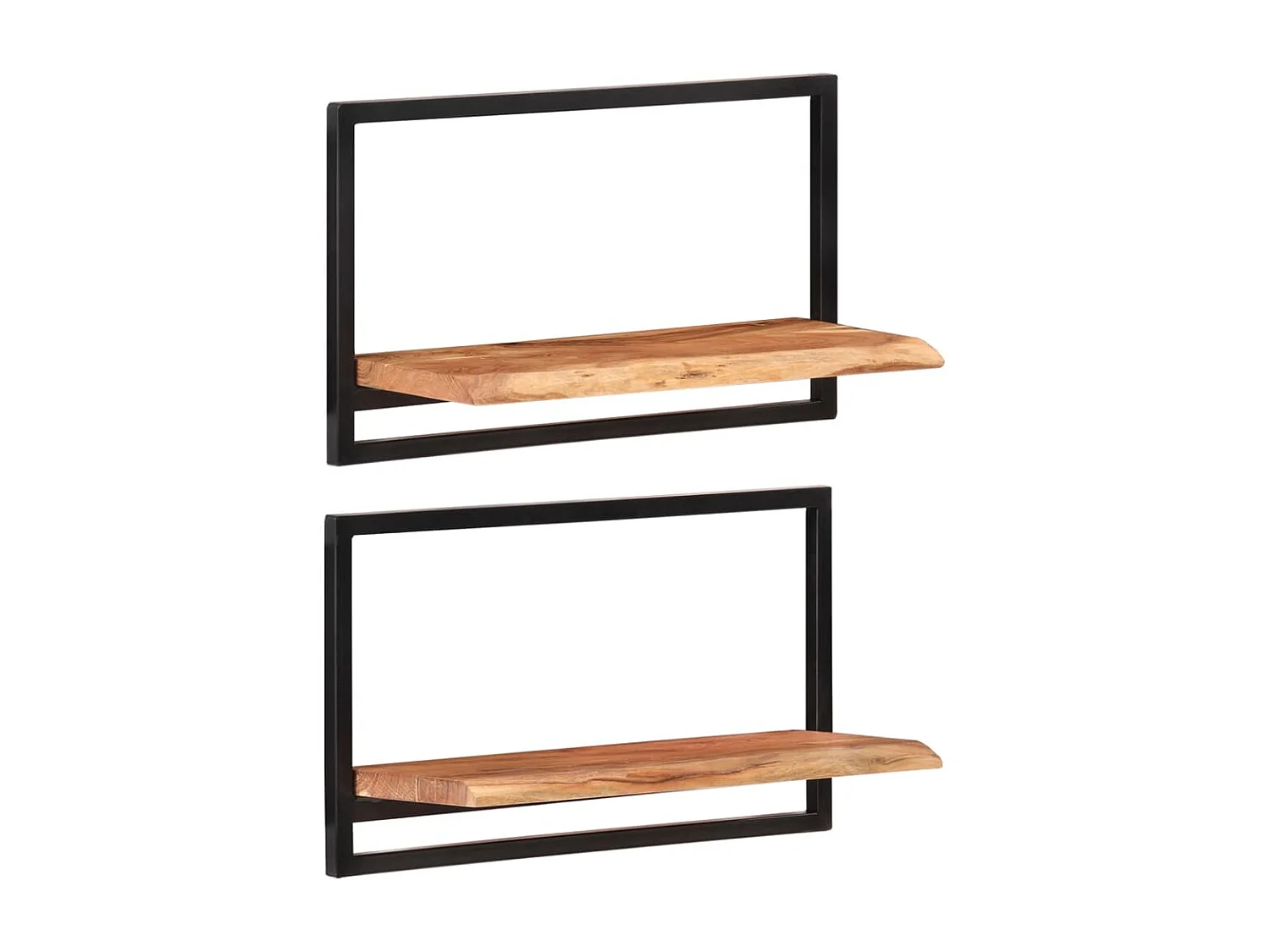 Étagères murales 2 pcs 60x25x35 cm Bois d'acacia et acier