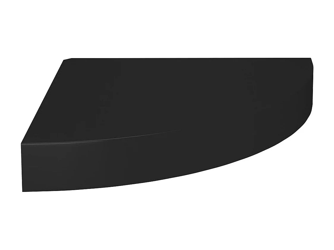 Étagère d'angle flottante noir 25x25x3,8 cm MDF