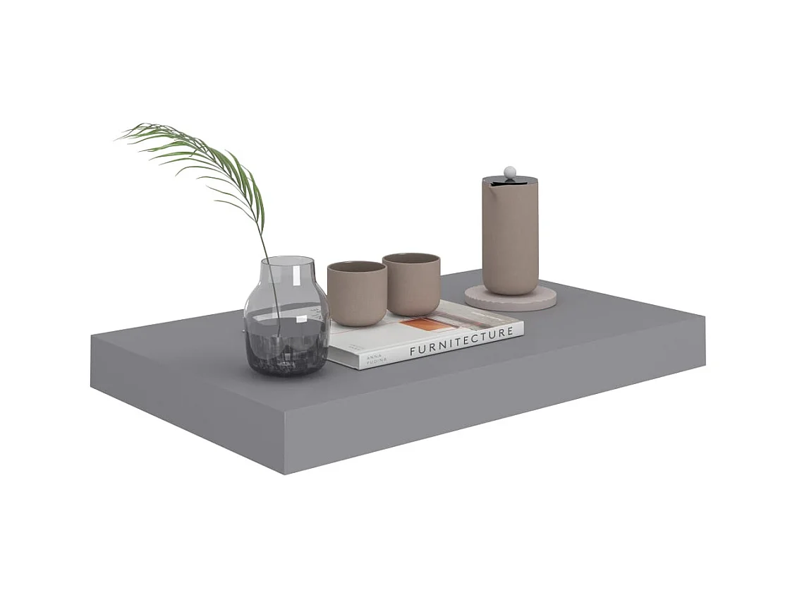 Étagères murales flottantes 2 pcs Gris 40x23x3,8 cm MDF
