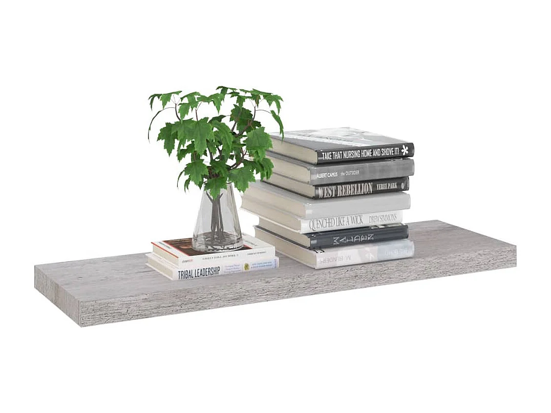 Étagère murale flottante Gris béton 80x23,5x3,8 cm MDF