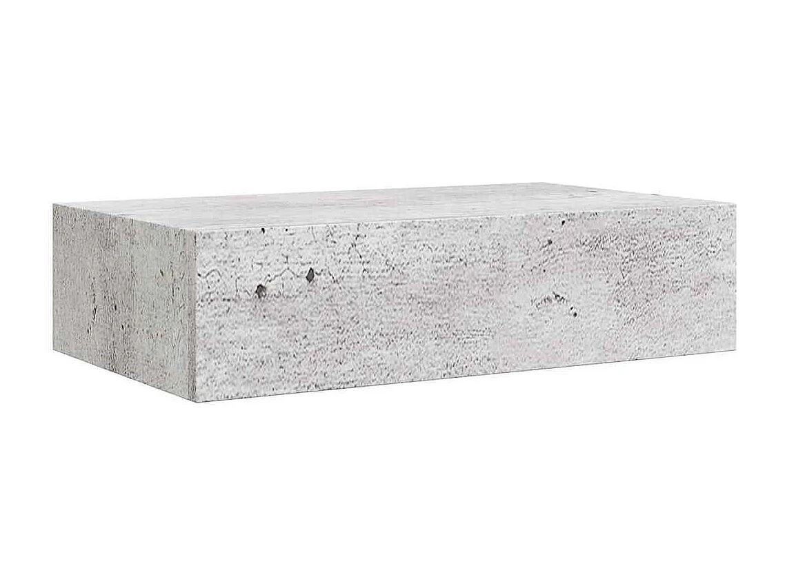 Étagère à tiroir murale Gris béton 40x23,5x10 cm MDF