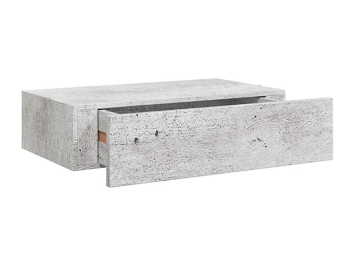 Étagère à tiroir murale Gris béton 40x23,5x10 cm MDF