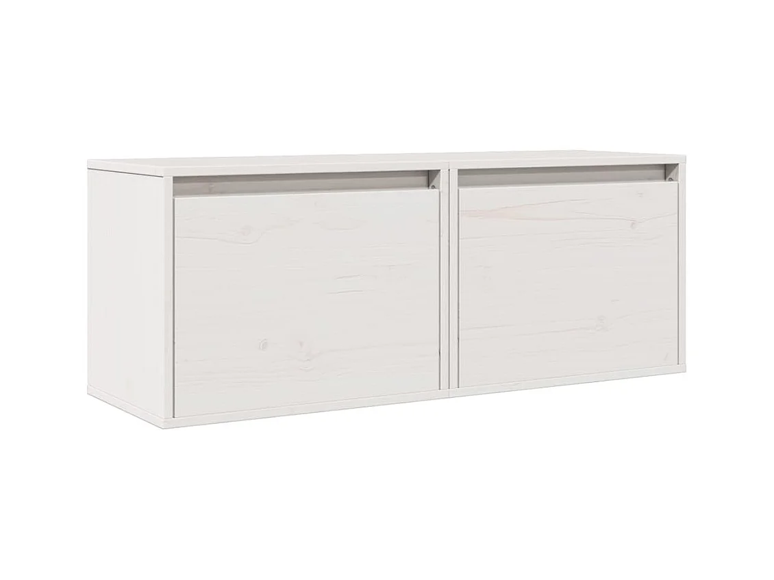 Pensili 2 pz Bianco 45x30x35 cm Legno massello di pino
