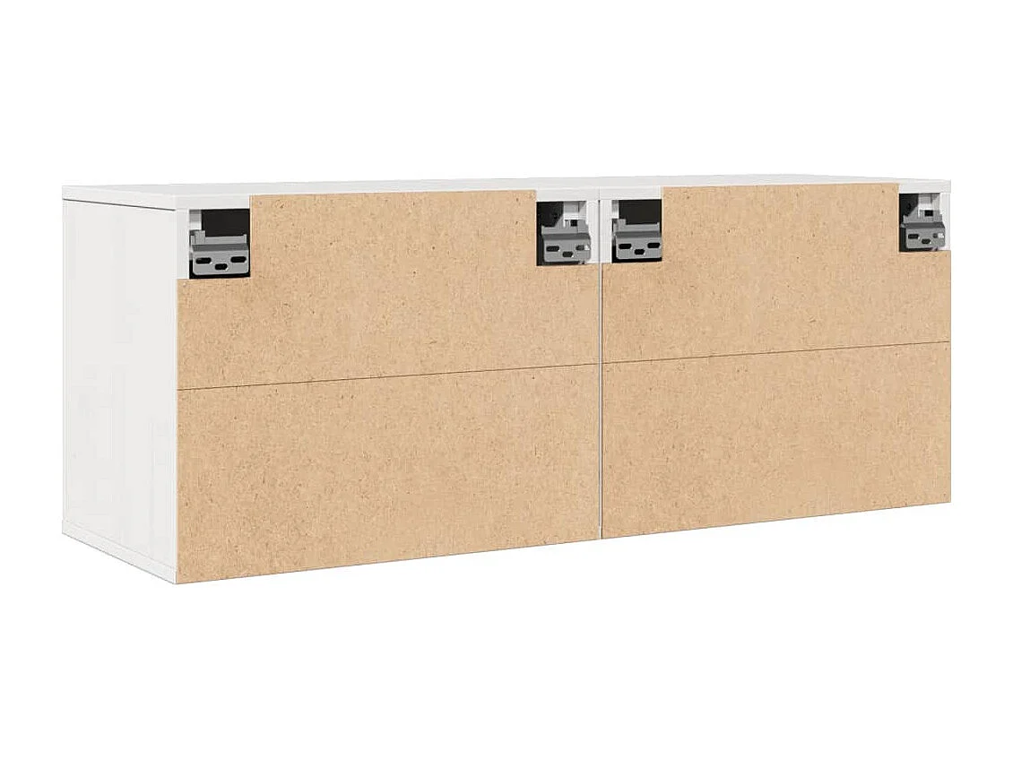 Pensili 2 pz Bianco 45x30x35 cm Legno massello di pino