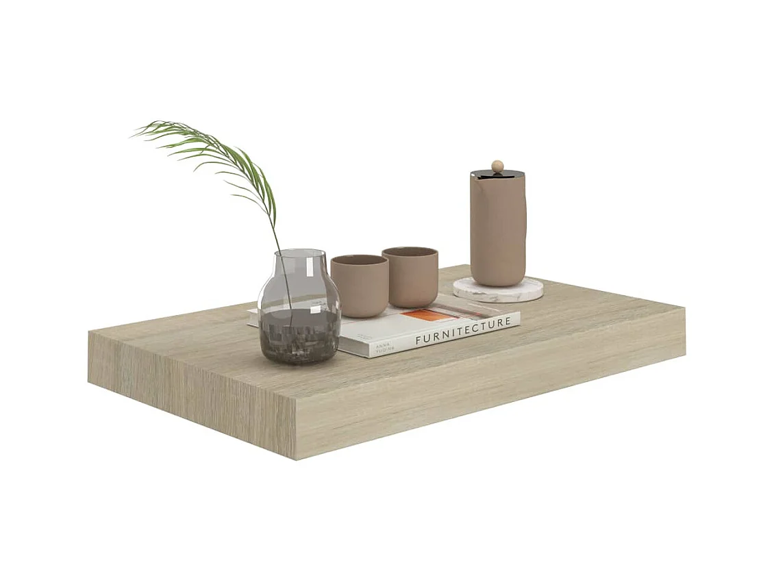Mensola sospesa da parete in rovere 40x23x3,8 cm MDF