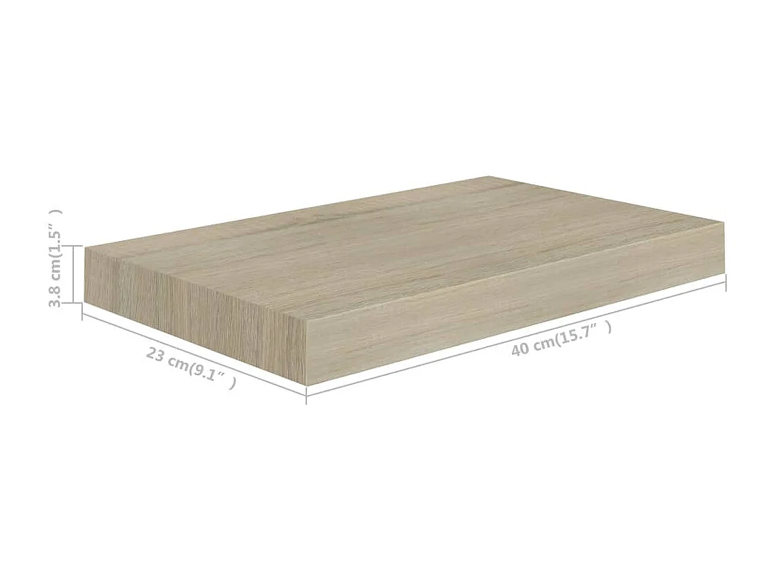 Estante flotante de pared roble 40x23x3,8 cm MDF