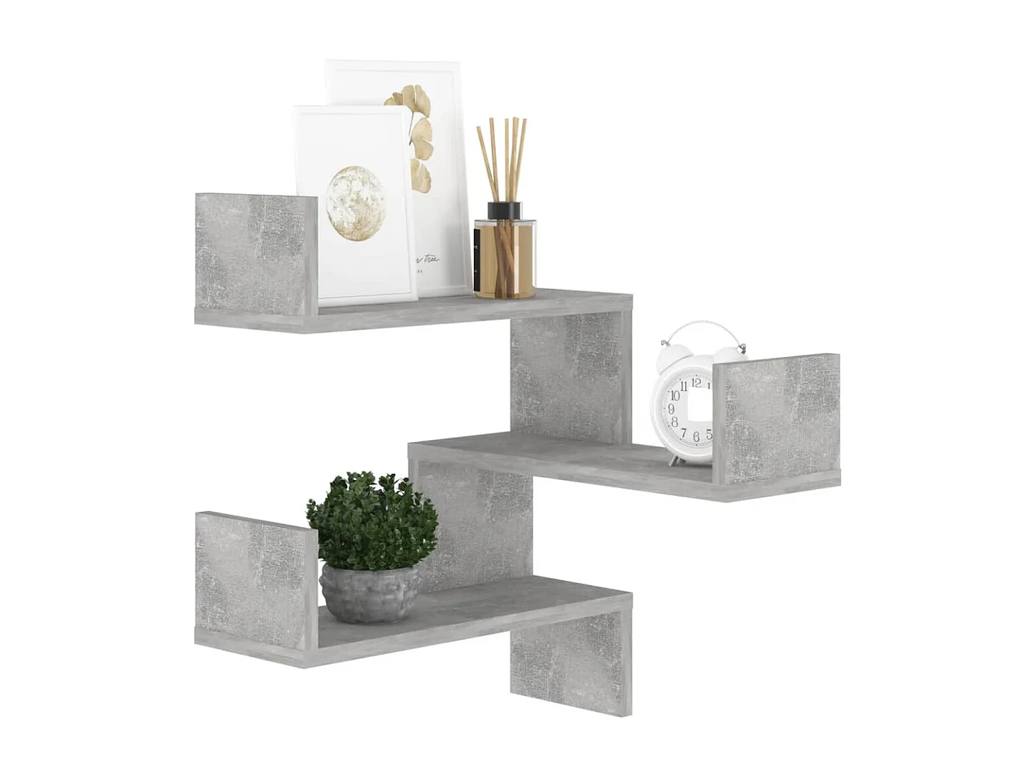 Étagère murale d'angle Gris béton 40x40x50 cm Bois d’ingénierie