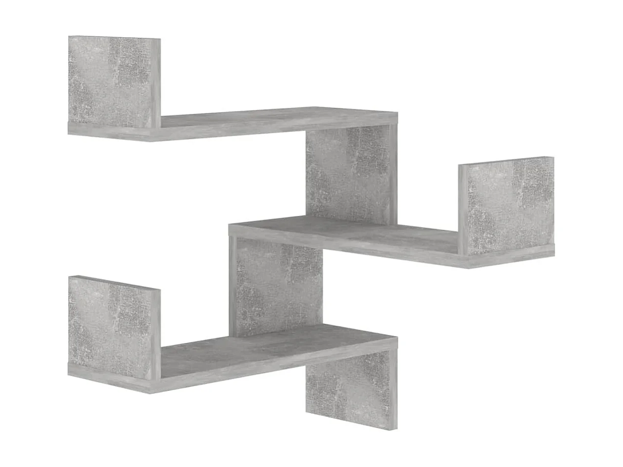 Estante de pared esquinero de hormigón gris 40x40x50 cm Madera de ingeniería