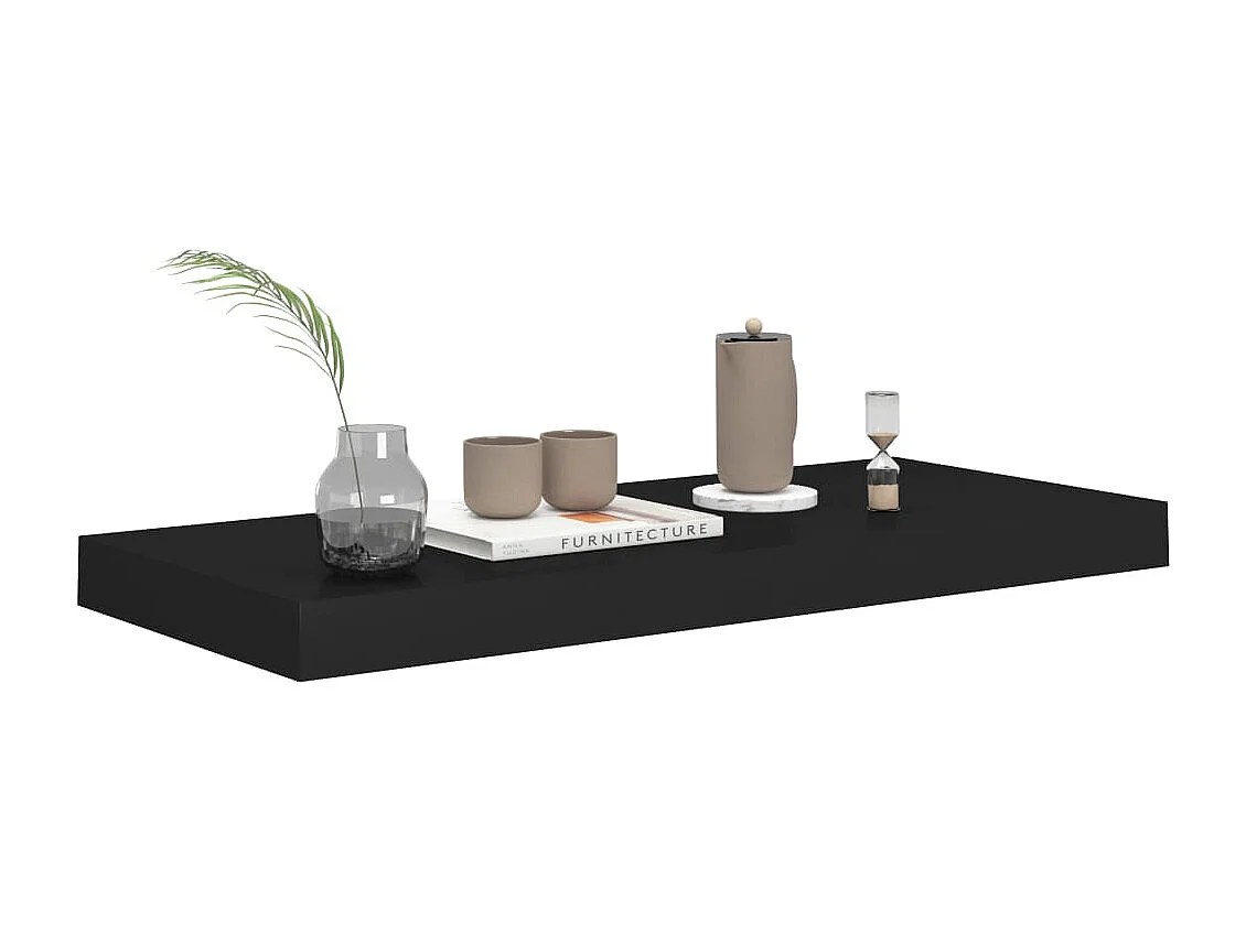 Étagères murales flottantes 2 pcs noir 60x23,5x3,8 cm MDF