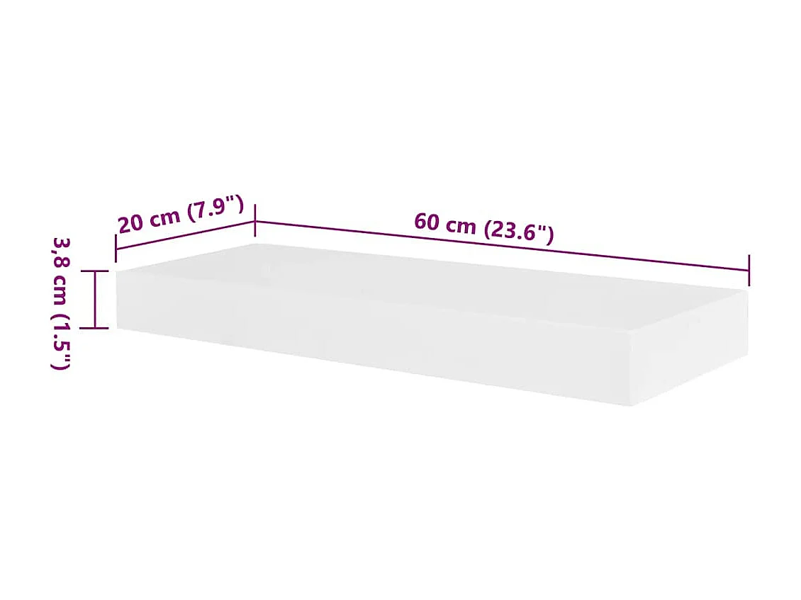 mensole da parete in MDF bianco per libri/DVD