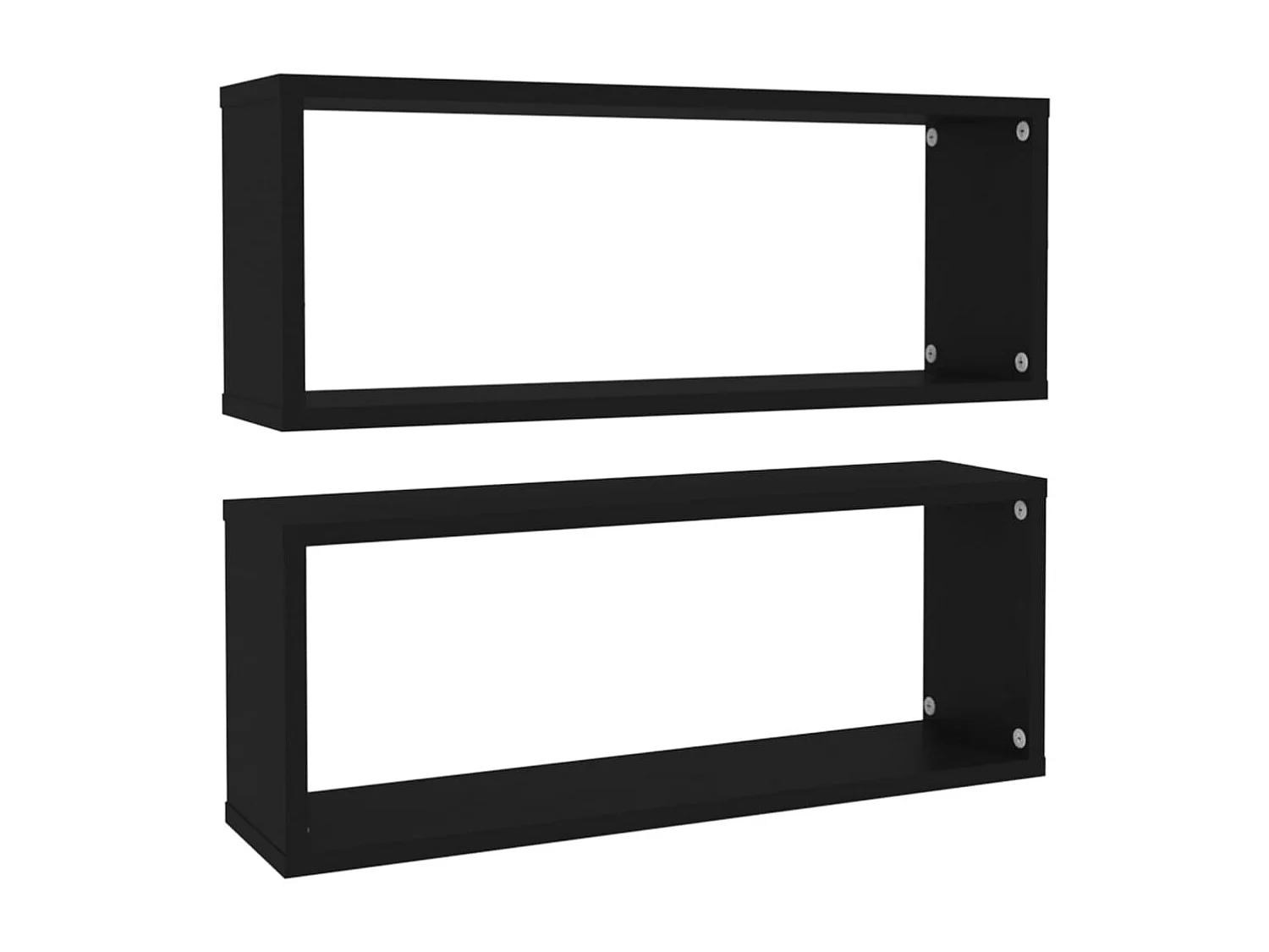 Mensole da parete a cubo 2 pezzi Nero 60x15x23 cm Legno ingegnerizzato