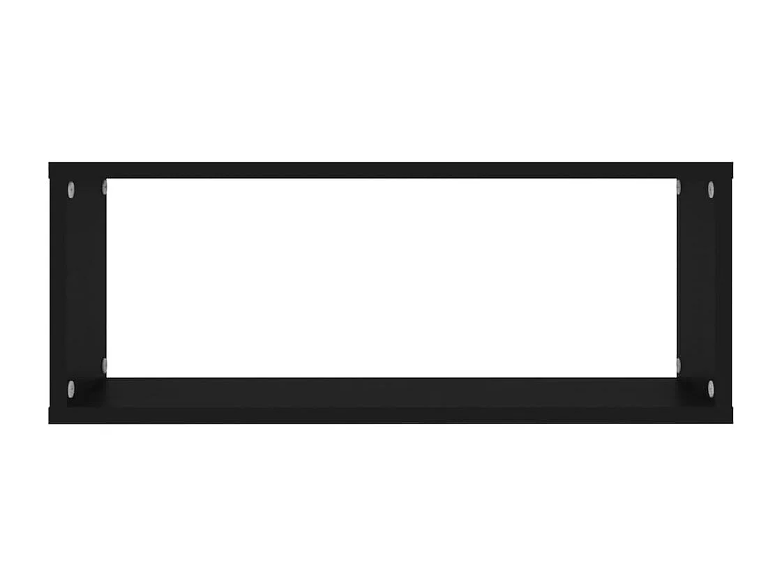 Mensole da parete a cubo 2 pezzi Nero 60x15x23 cm Legno ingegnerizzato