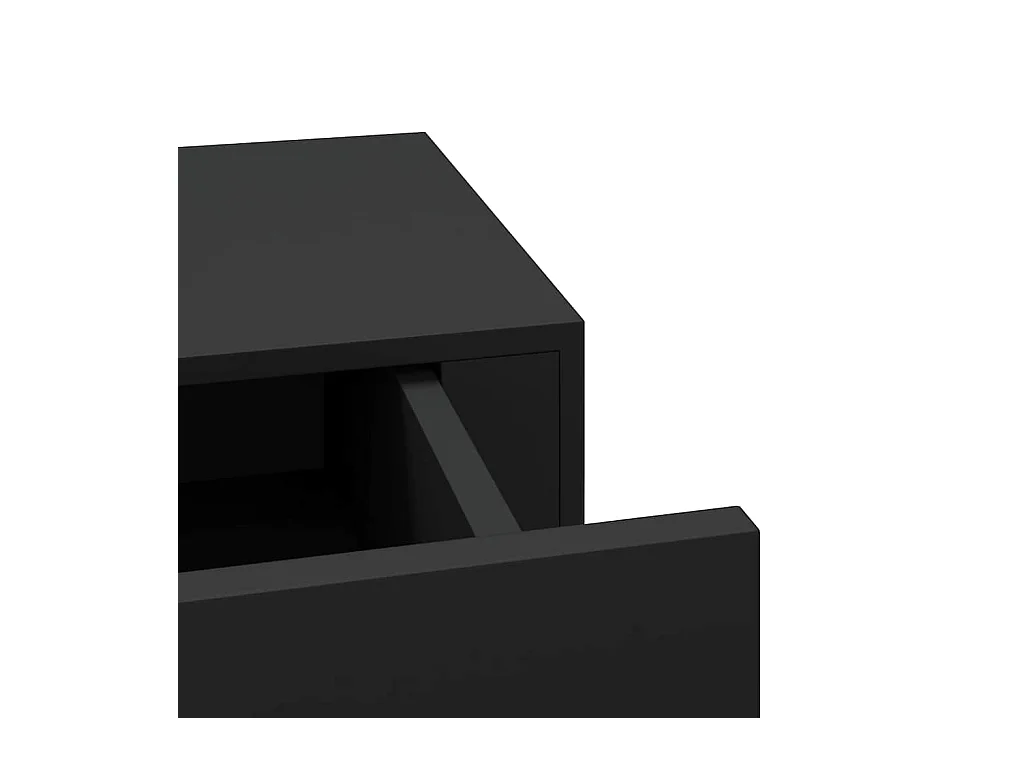 Étagères à tiroirs murales 2 pcs Noir 60x23,5x10 cm MDF