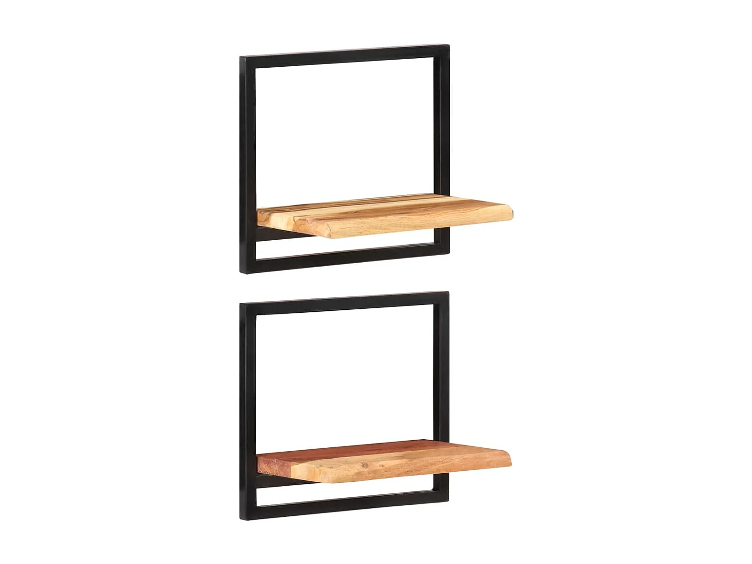 Wandplanken 2 stuks 40x24x35 cm Acaciahout en staal