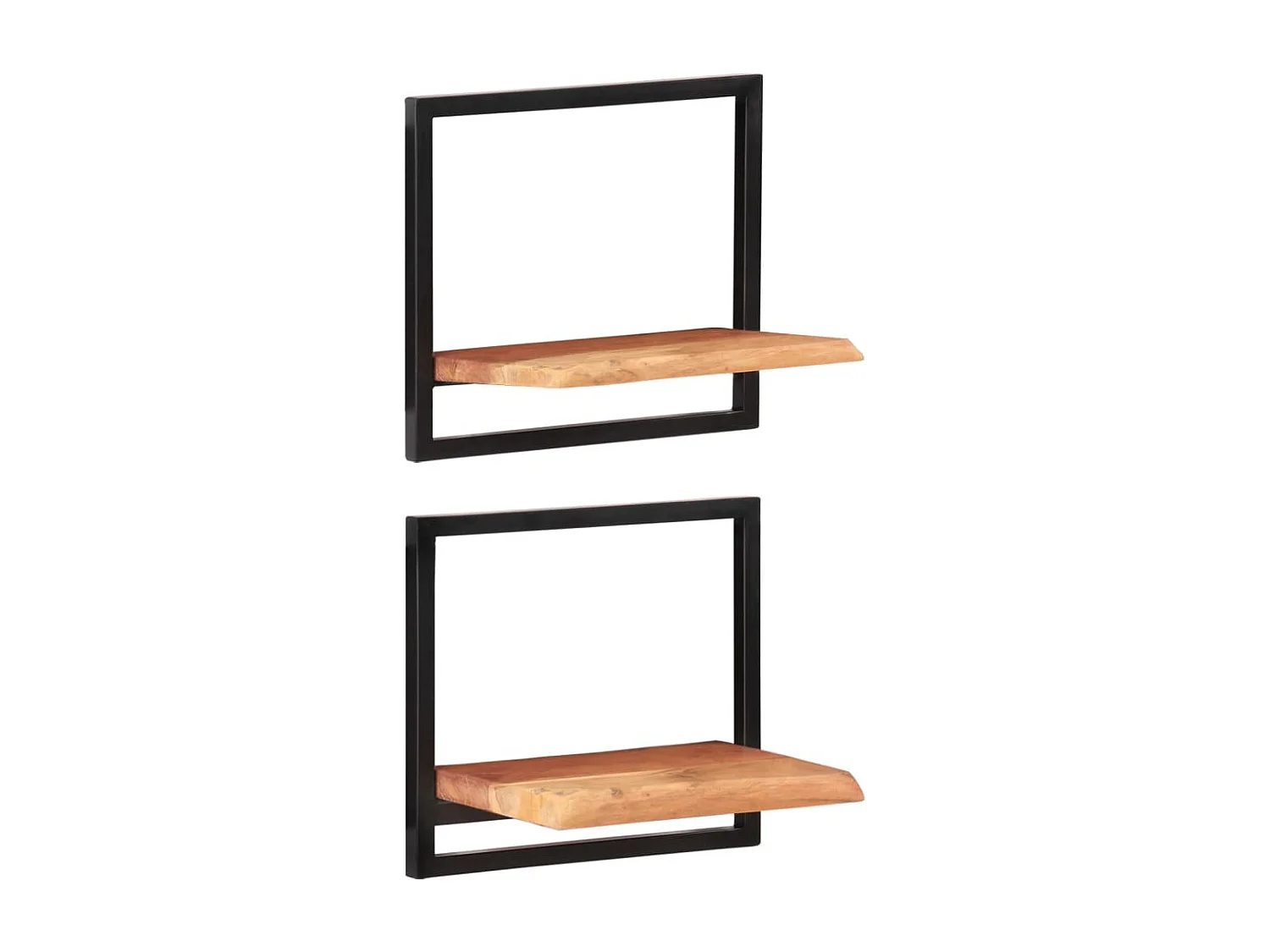 Estantes de pared 2 uds 40x24x35 cm Madera de acacia y acero