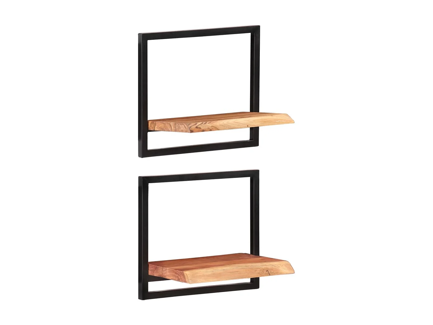 Estantes de pared 2 uds 40x24x35 cm Madera de acacia y acero