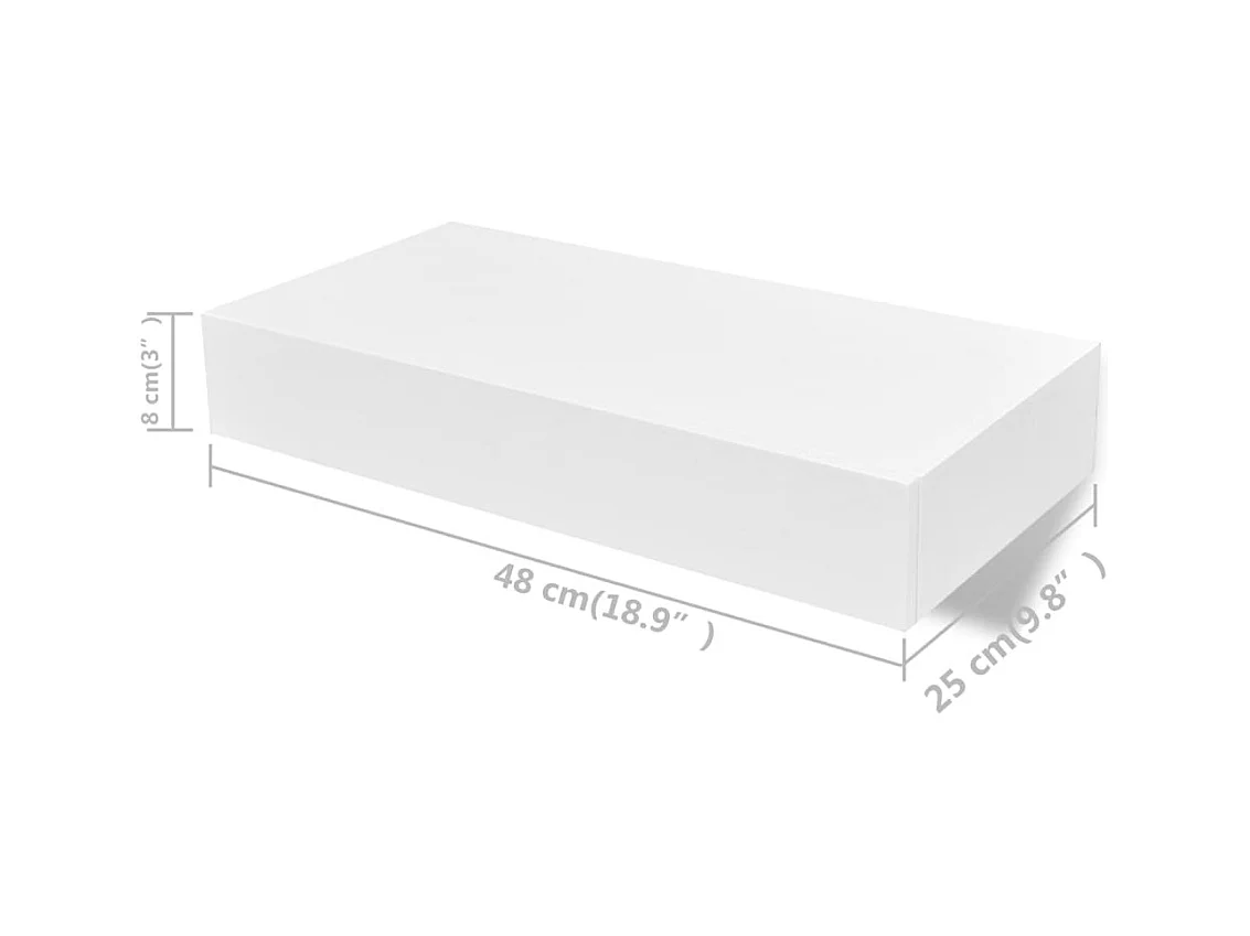 Mensole da parete con cassetti 2 pz Bianco 48 cm